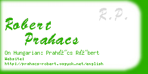 robert prahacs business card